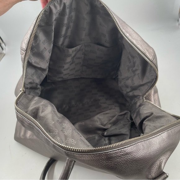Michael Kors Hamilton Weekender Extra Large Gorgeous Pewter Pebbled Leather Bag - Picture 11 of 16